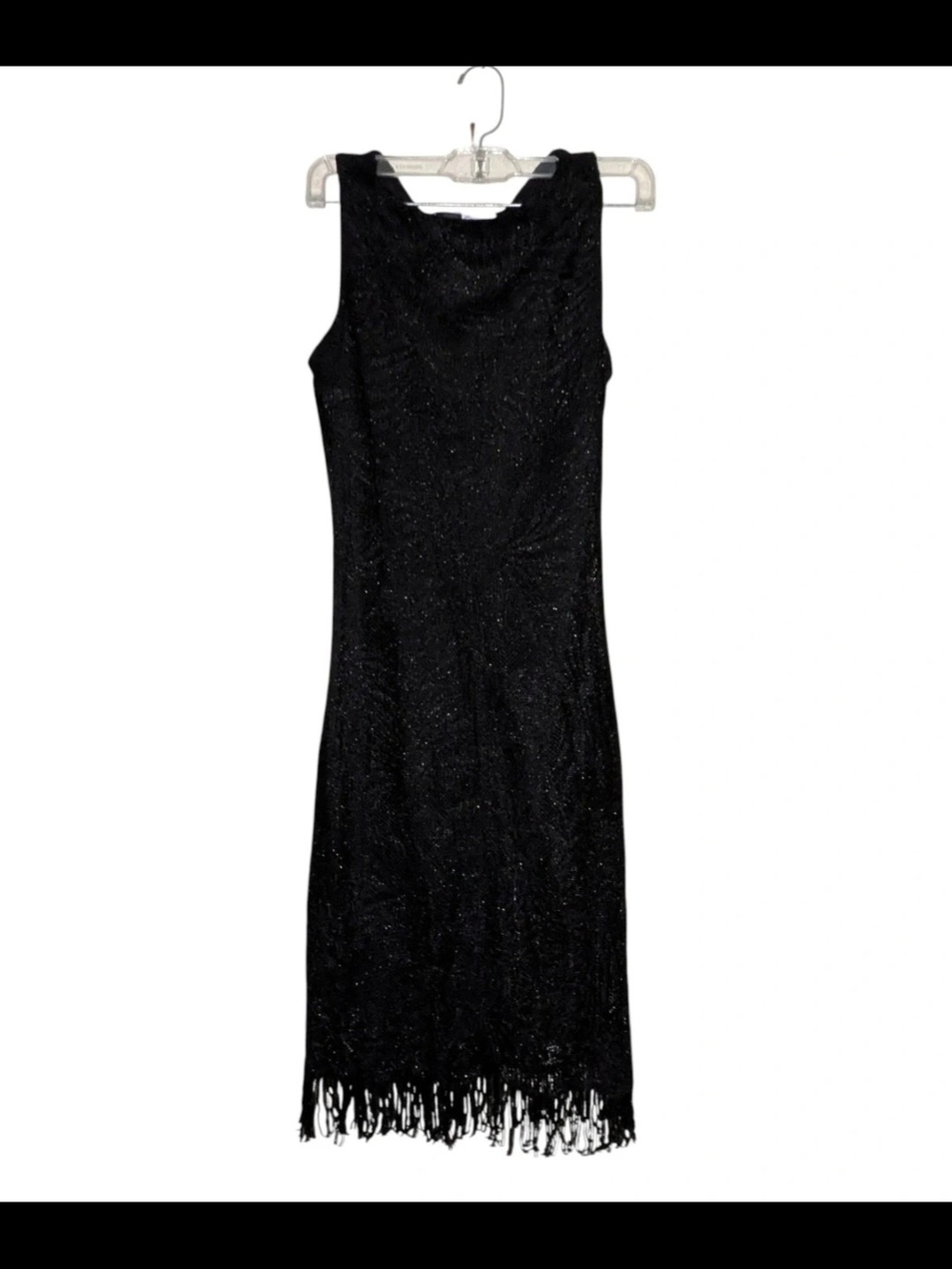 California Concepts Little Fringe Black Dress Size Small